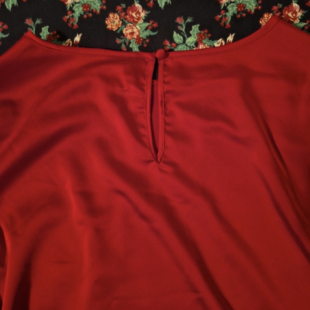 A New Day Red Skirt/Blouse Set Size L - Picture 8 of 10